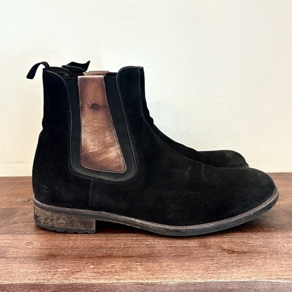 Magnanni Chelsea Ankle Boots Black Suede Made In‎ Spain Leather Mens 8.5 EU41.5